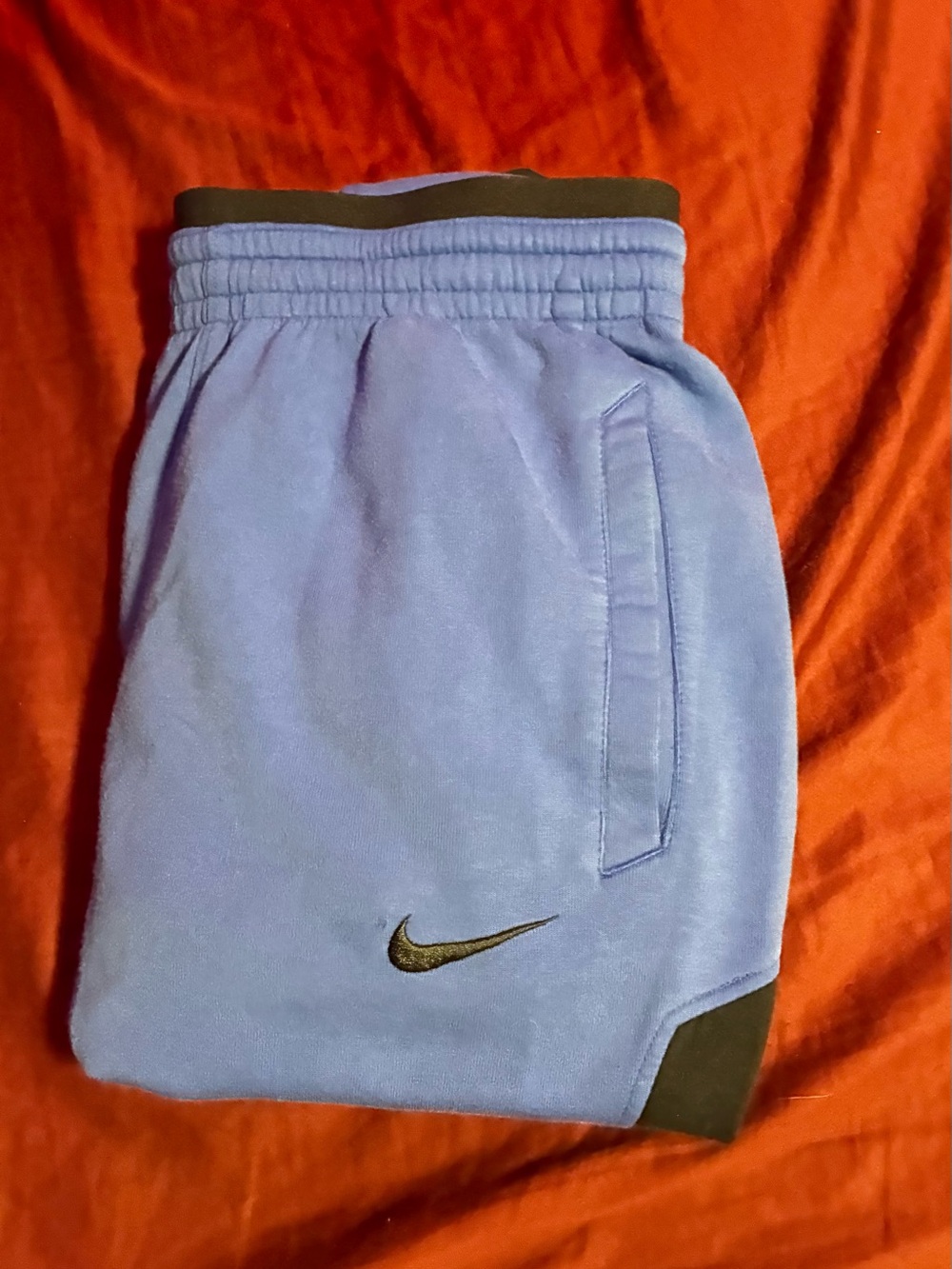 Nike Men’s Light Blue Athletic Shorts with Black Accents